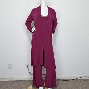 Sandra & Andre "NEW" Purple Career Wear Closet Staple Wide Leg Three Piece Set M